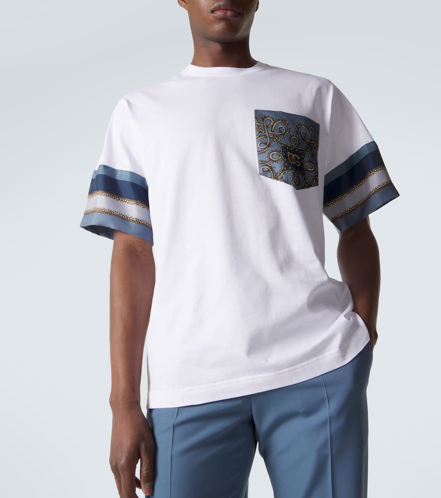 Printed cotton and silk T-shirt