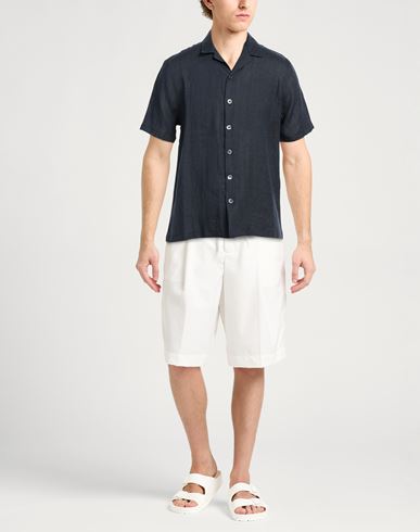 Alpha Studio Man Shirt Navy Size 38 Linen