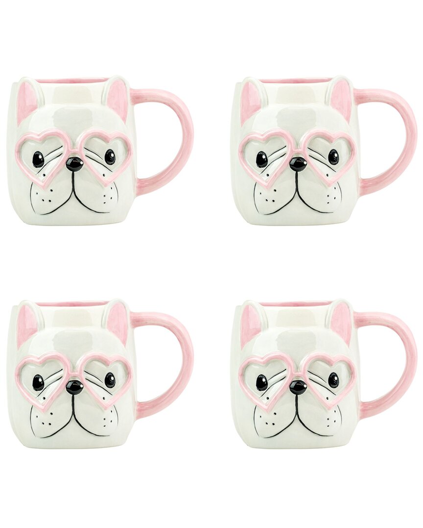 Set of 4 Frenchie Hearts Mugs