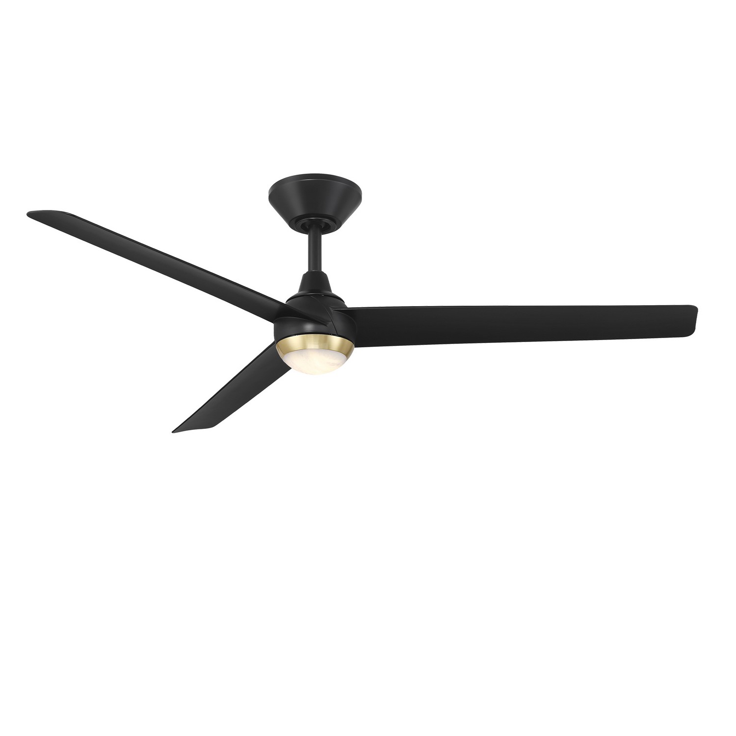 Soft Brass Matte Black 52" Ceiling Fan from the Pisces Collection