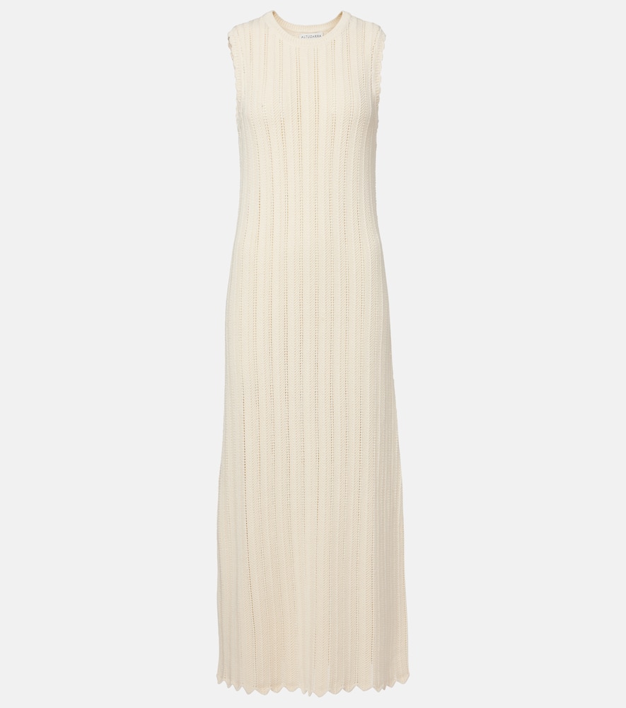 Sissi open-knit cotton midi dress