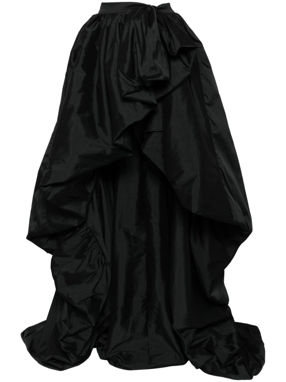Taffeta overskirt with draped bow - Black