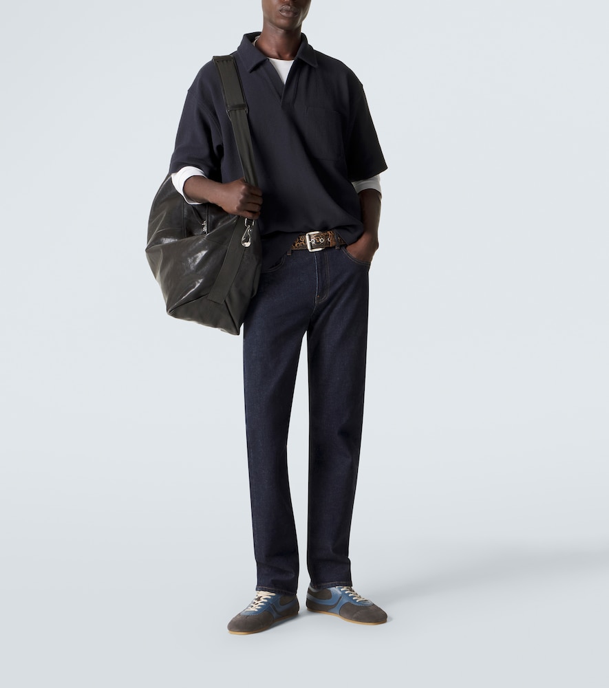 Mid-rise straight jeans