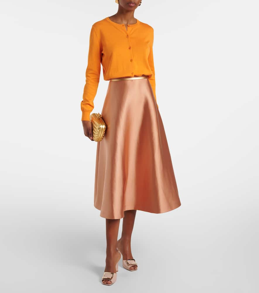 Satin midi skirt