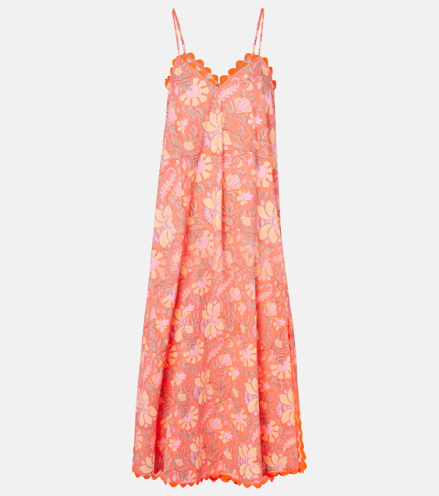 Floral scalloped cotton slip dress
