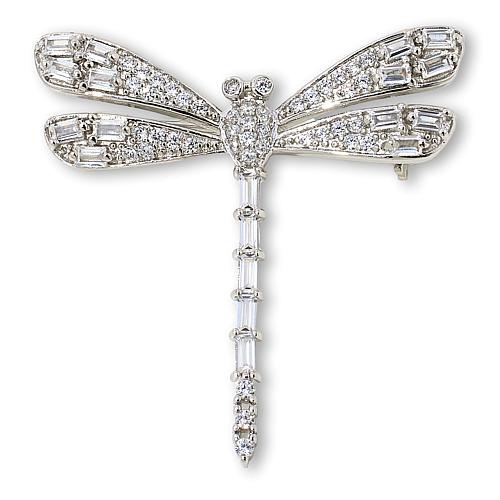 ™ 2.40ctw Simulated Diamond Dragonfly Pin/Pendant