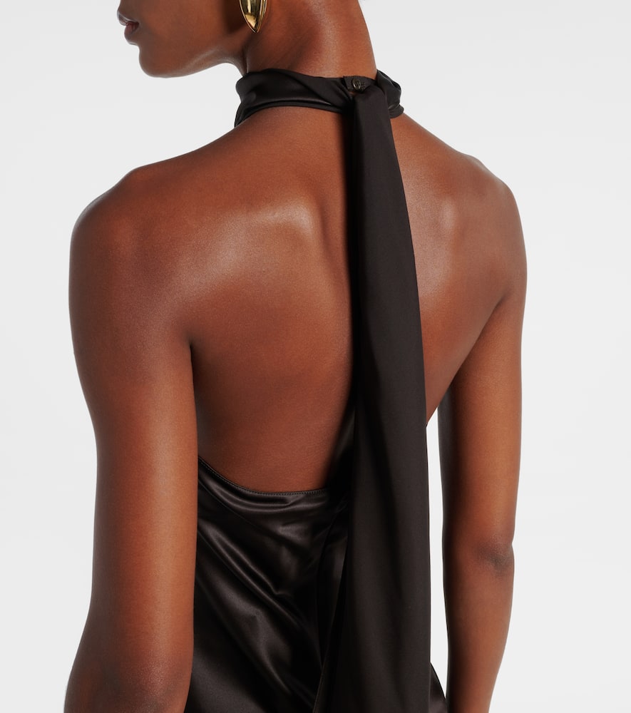 Chilton halterneck silk-blend top