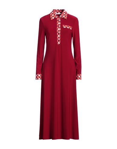 Malìparmi Woman Midi dress Brick Size 12 Polyester, Elastane, Viscose