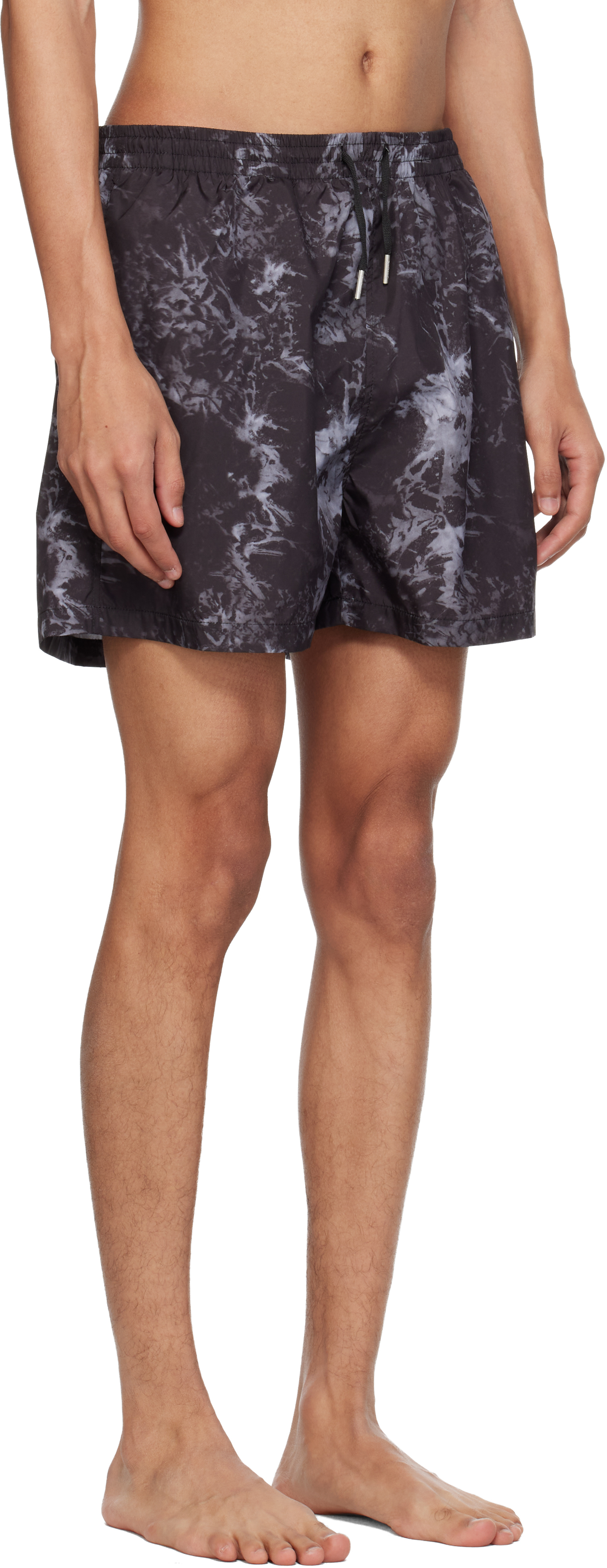 Black Embroidered-Logo Swim Shorts