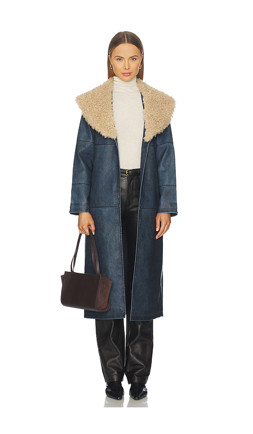 Unreal Fur Imagination Coat in Navy. L. Also in M