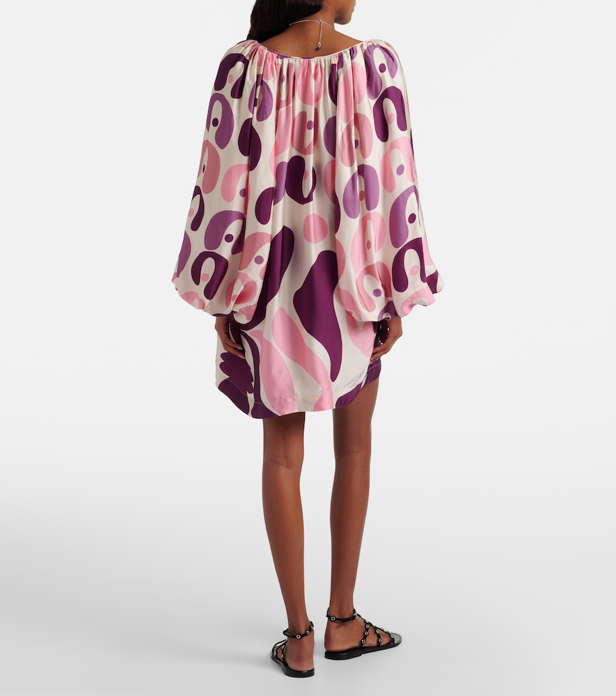 Printed satin minidress
