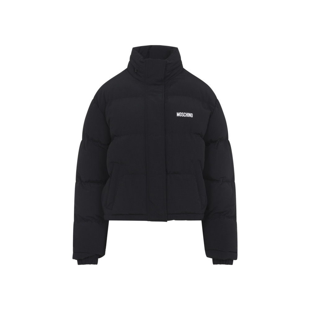 Black Logo Turtle Neck Jacket