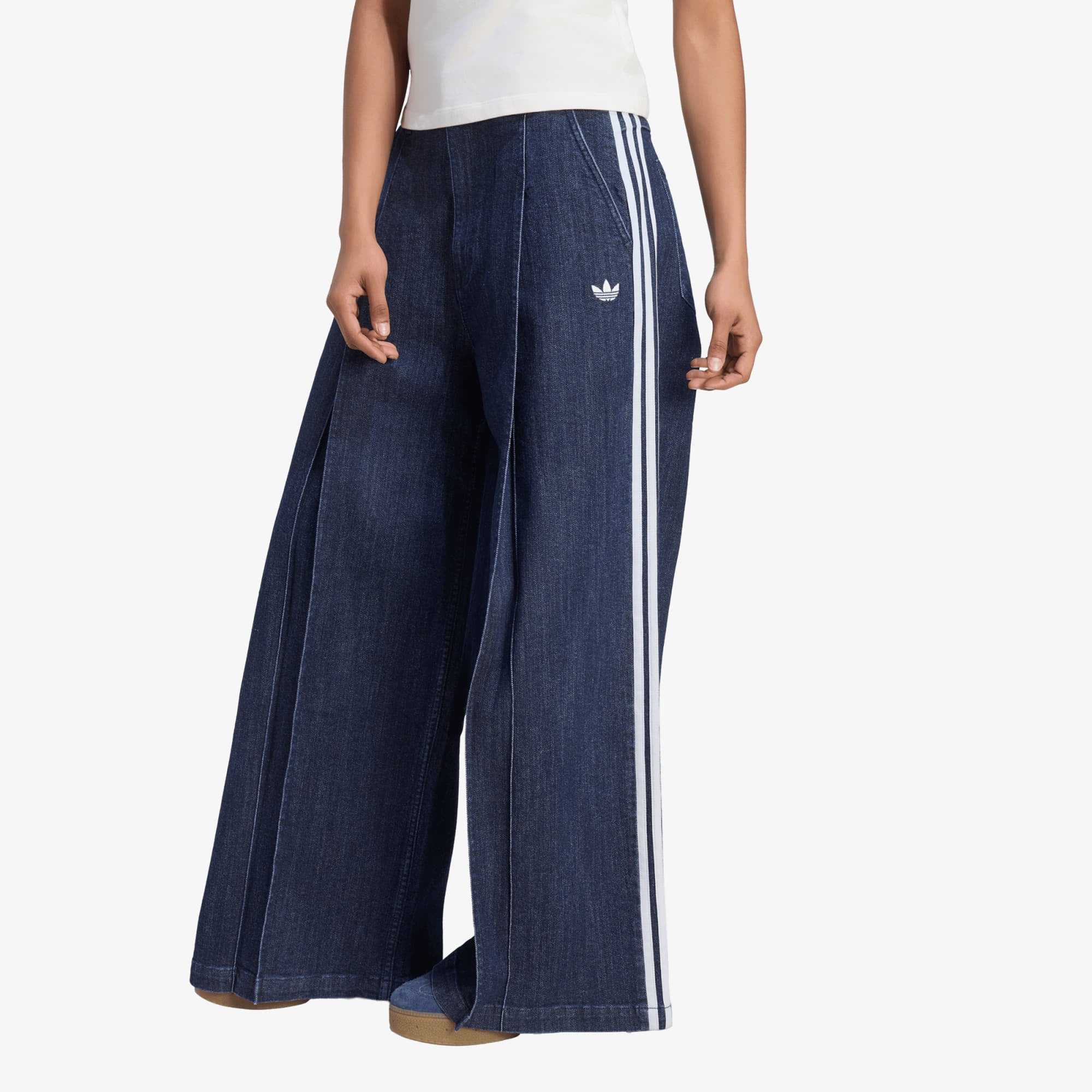 Pants adidas Denim Pleats Wide Leg Indigo Deni