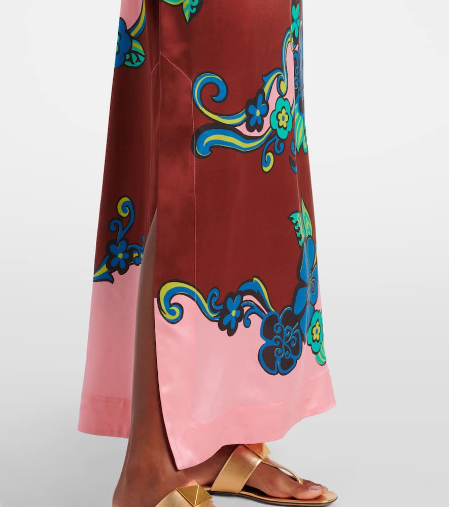 Alémais Printed silk satin maxi dress