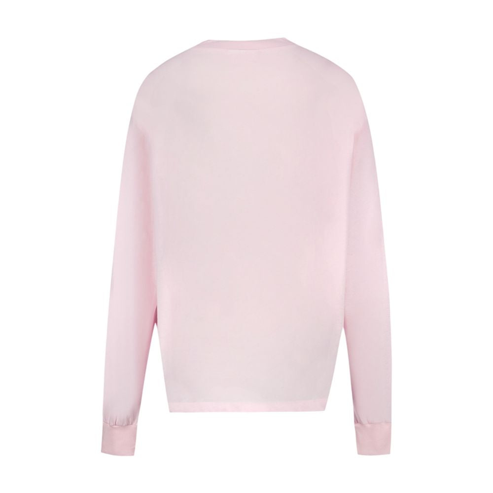 Cotton Crew-Neck Sweatshirt — Pink