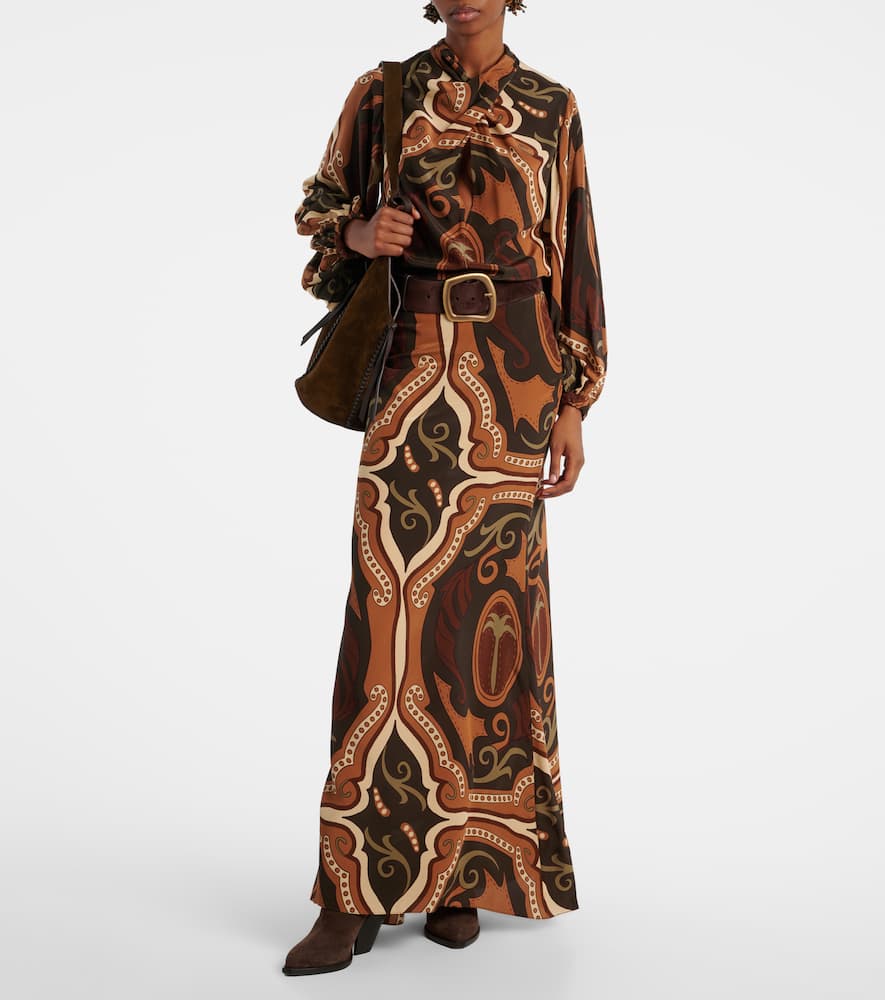 Printed silk blouse