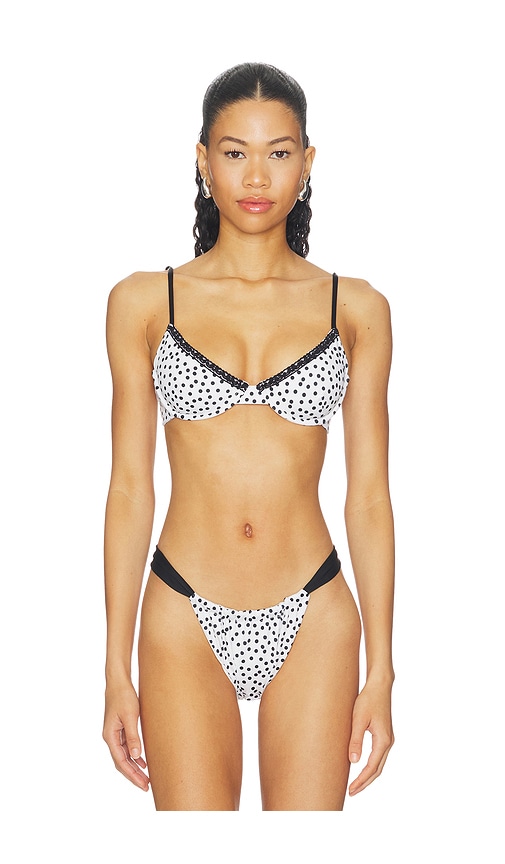 Leslie Amon Maya Bikini Top in White,Black. - S also in XS