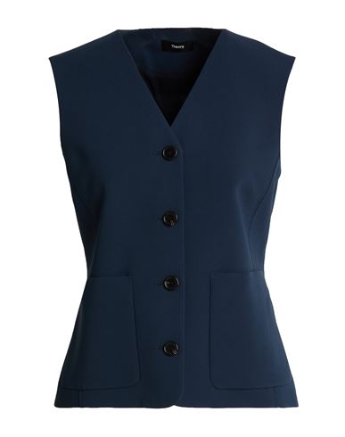 Woman Tailored Vest Navy Size 0 Triacetate, Polyester