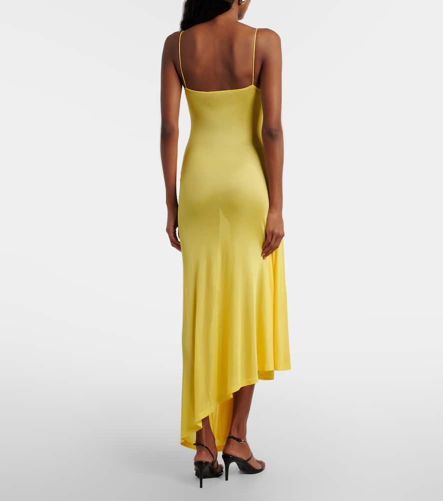 Cami lace-trimmed ribbed-knit cocktail dress