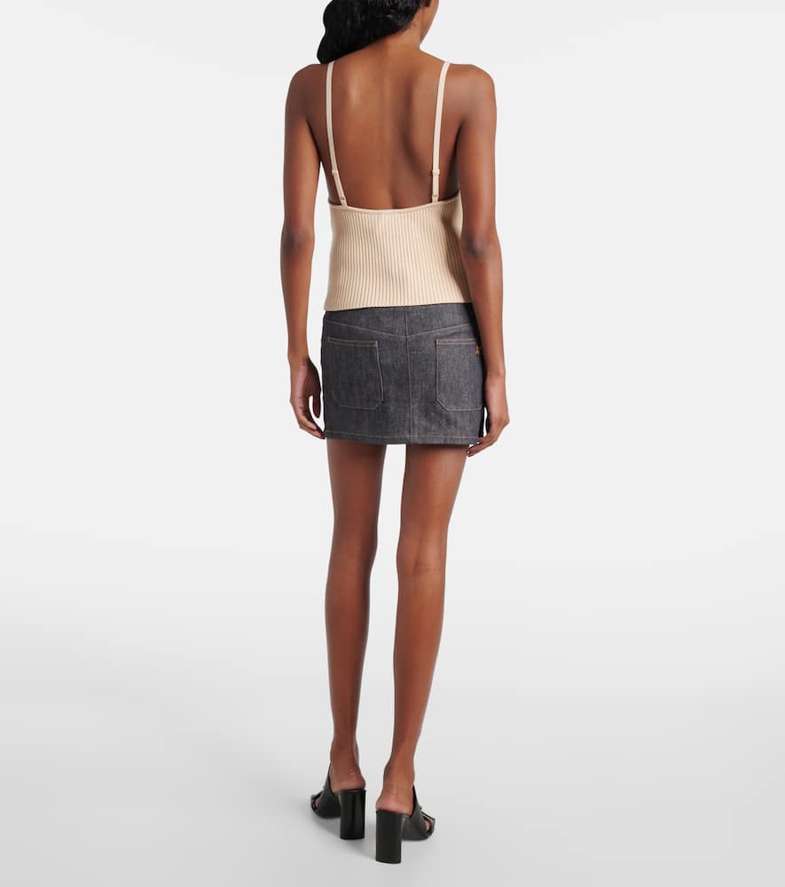 Courrèges Logo ribbed-knit tank top