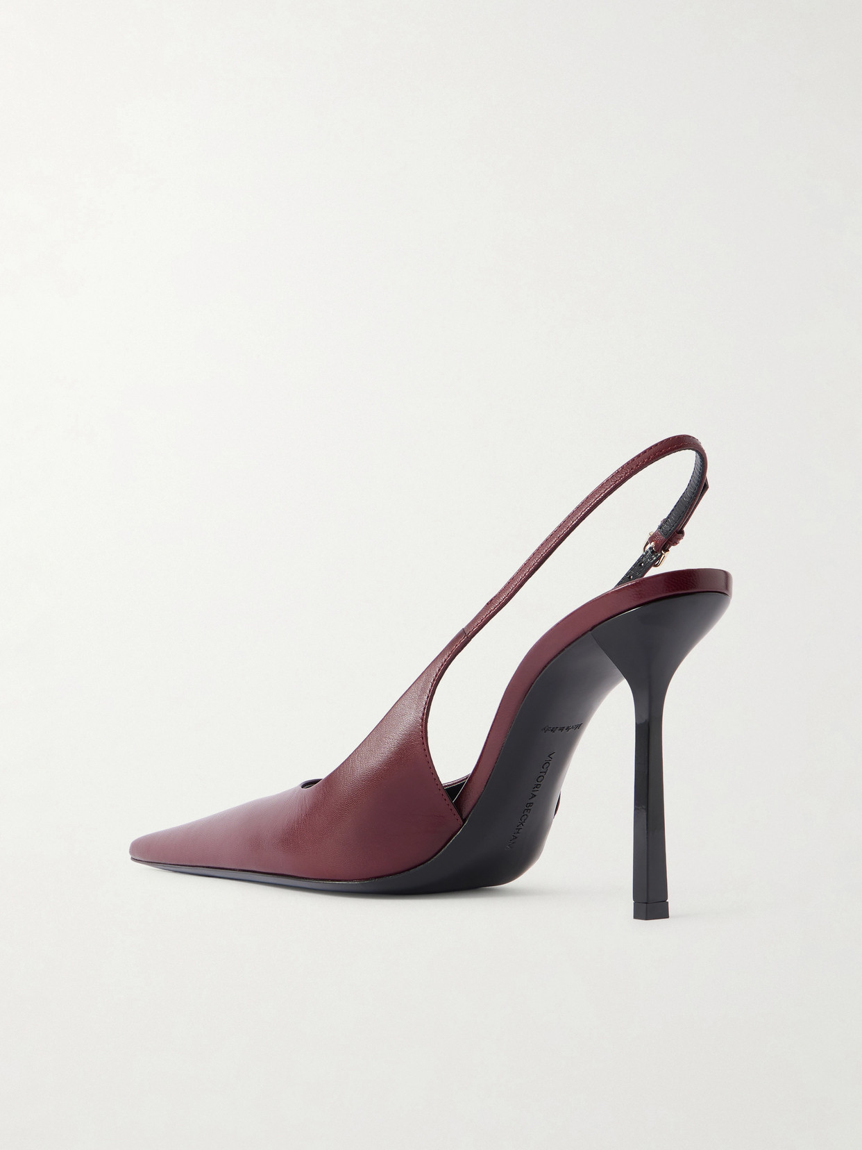 Victoria Leather Slingback Pumps - Burgundy