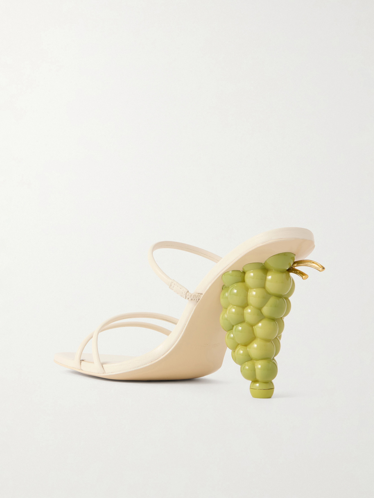 Grape Leather Sandals - White