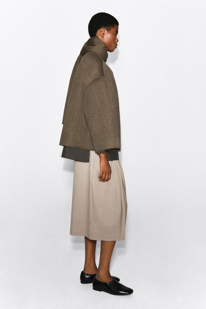 Double-Faced Wool-Blend Scarf Jacket