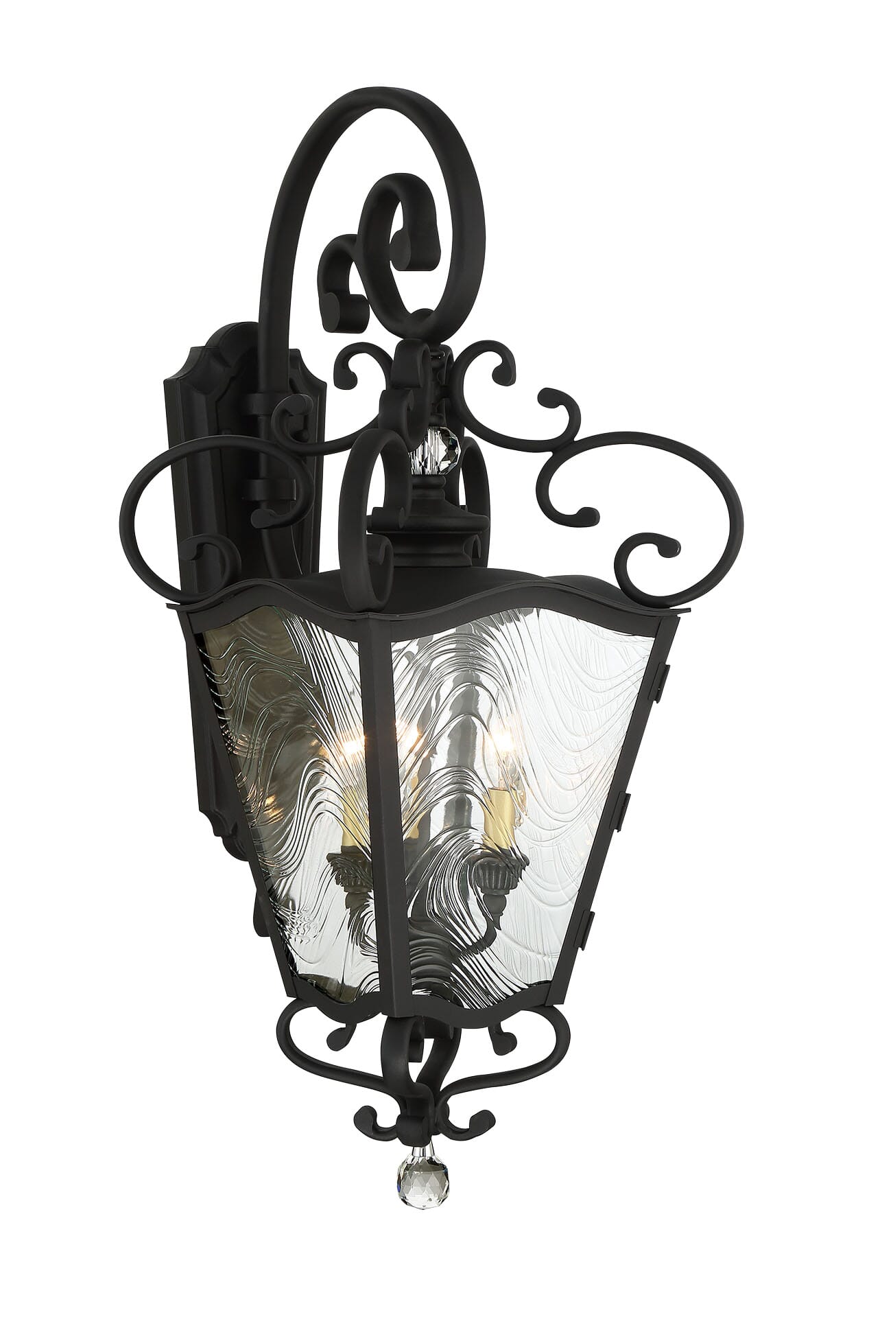 Brixton Ivy 3-Light Outdoor Hanging Light in Coal with Honey Gold Highlight