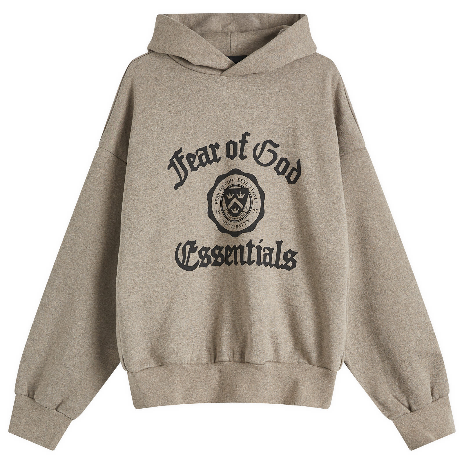 Men's Heavy Fleece Vintage Shrunken Hoodie in Heather Grey