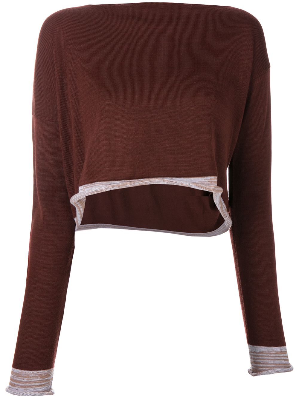 1991 asymmetric knitted blouse - Brown