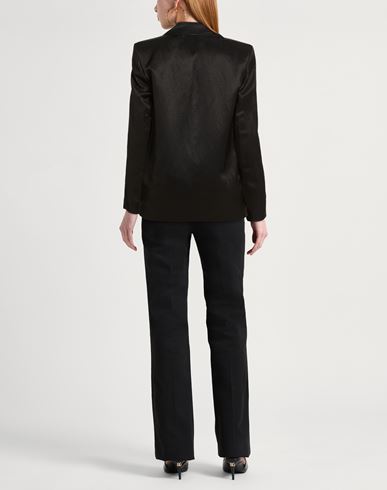 Woman Blazer Black Size 8 Viscose, Linen