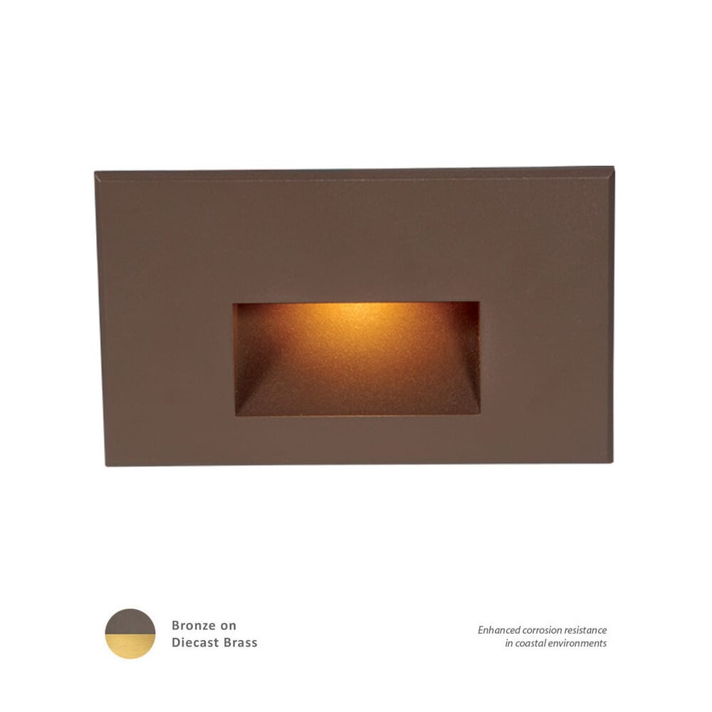 WAC Lighting 120V LEDme 1-Light Horizontal Step and Wall Light in Bronzed Brass - WL-LED100-AM-BBR