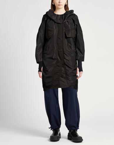 Woman Overcoat & Trench Coat Black Size 2 Polyester