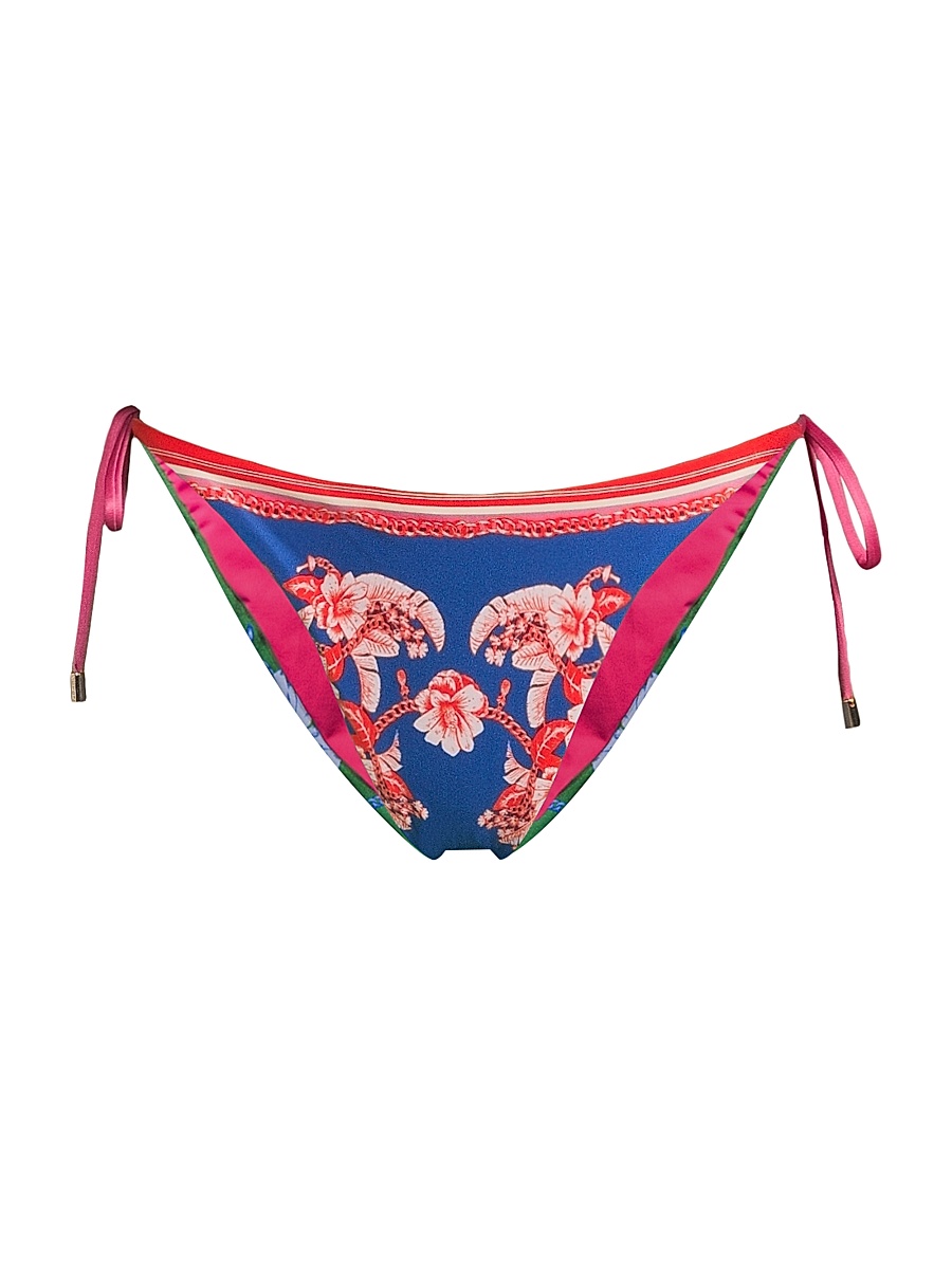 Women's Floral Mixed Scarves Bikini Bottom