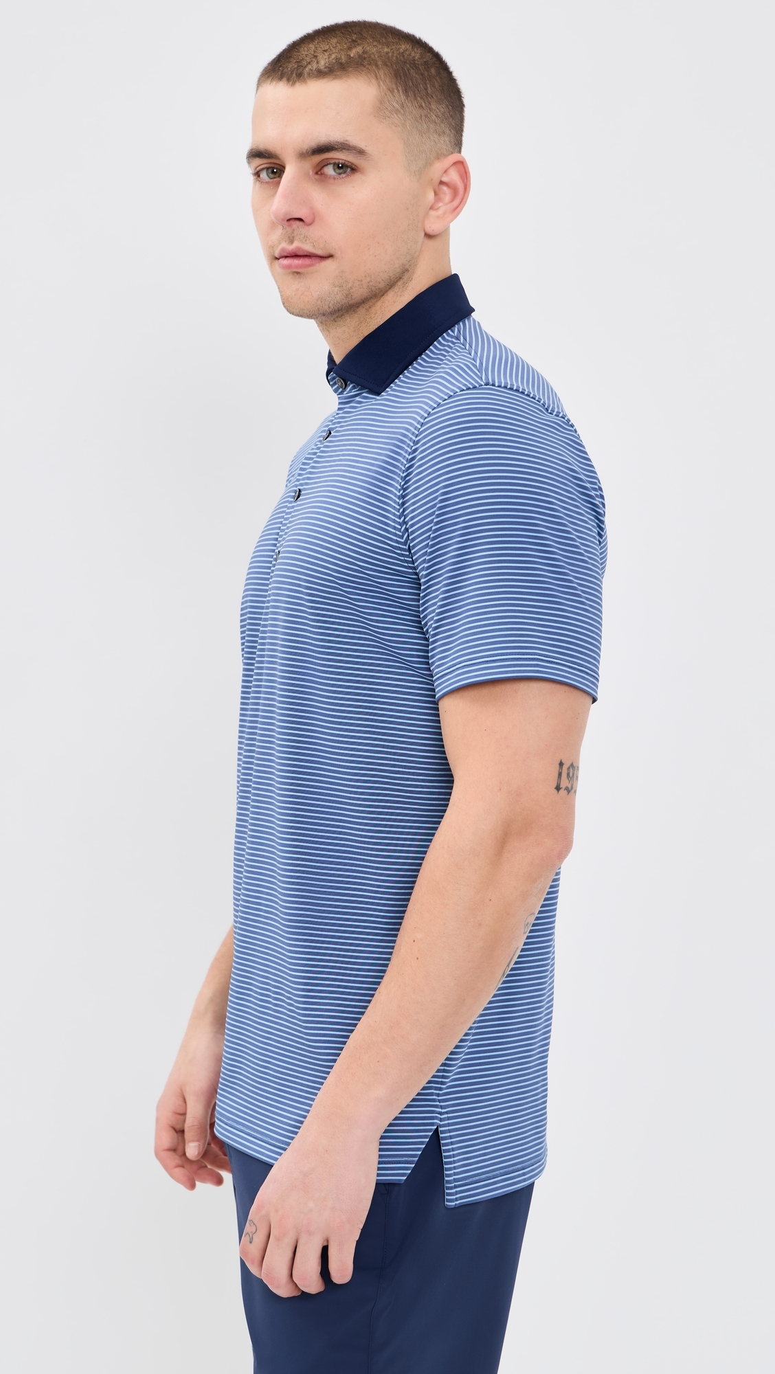 Aurora Striped Polo Falcon/Wolf Blue