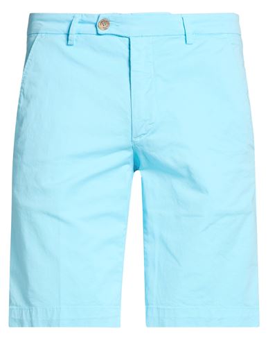 Man Shorts & Bermuda Shorts Turquoise Size 31 Cotton, Elastane