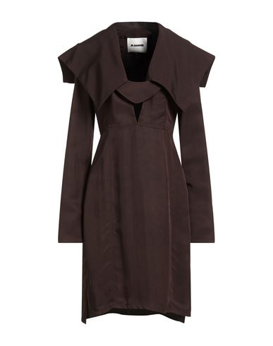 Woman Midi dress Dark brown Size 4 Viscose, Silk