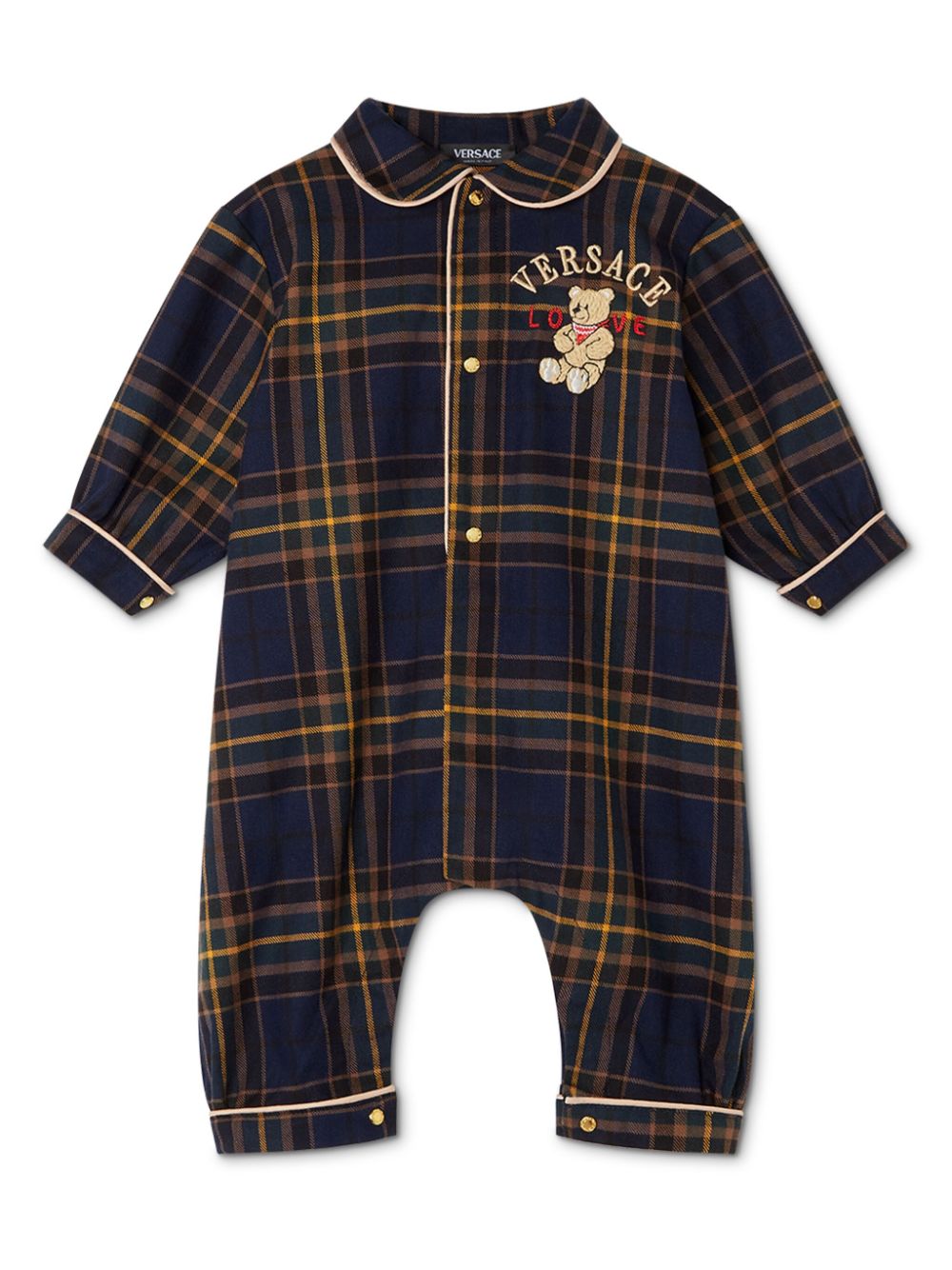 Tartan Love teddy romper - Blue