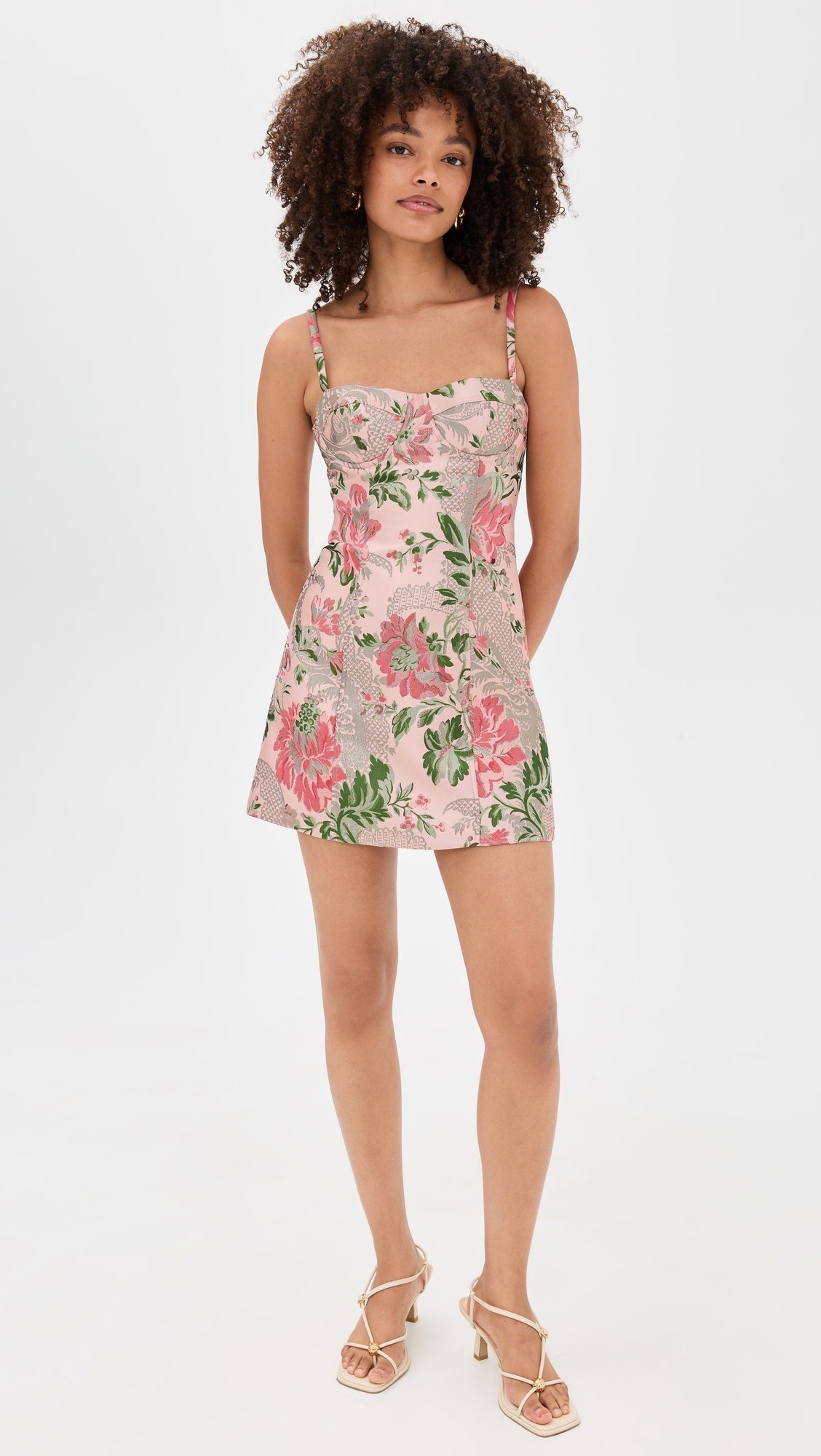 Claudine Mini Dress Jacquard PinkFlower