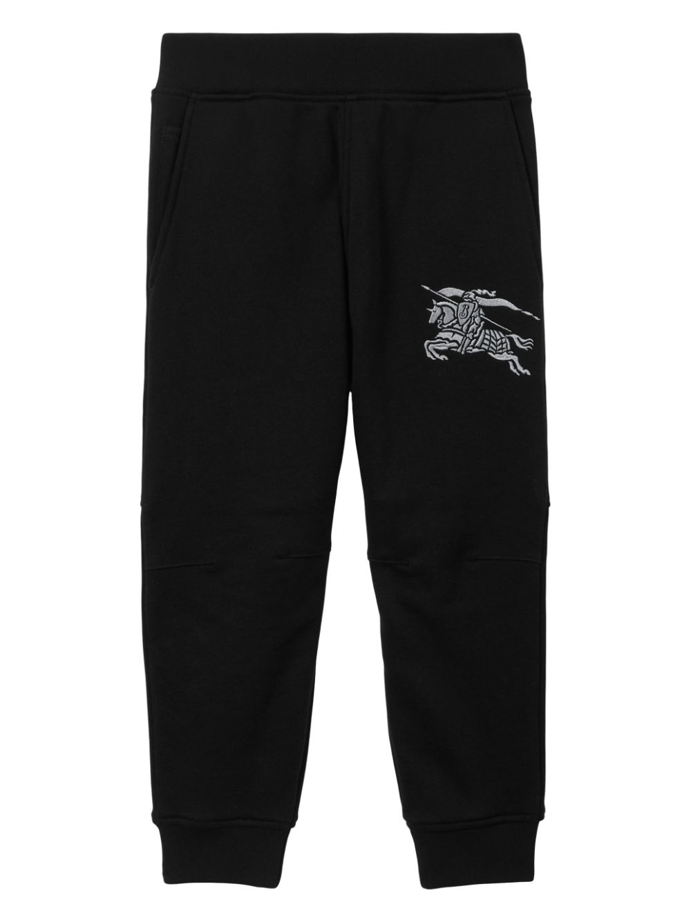 EKD-embroidered cotton track pants - Black