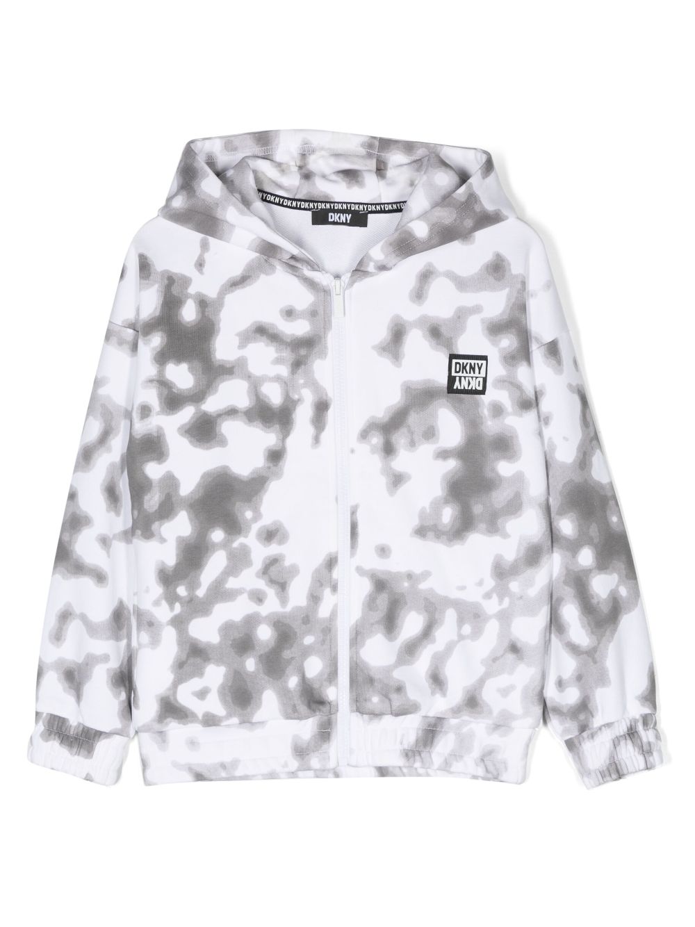 Tie-dye zip-up hoodie - White