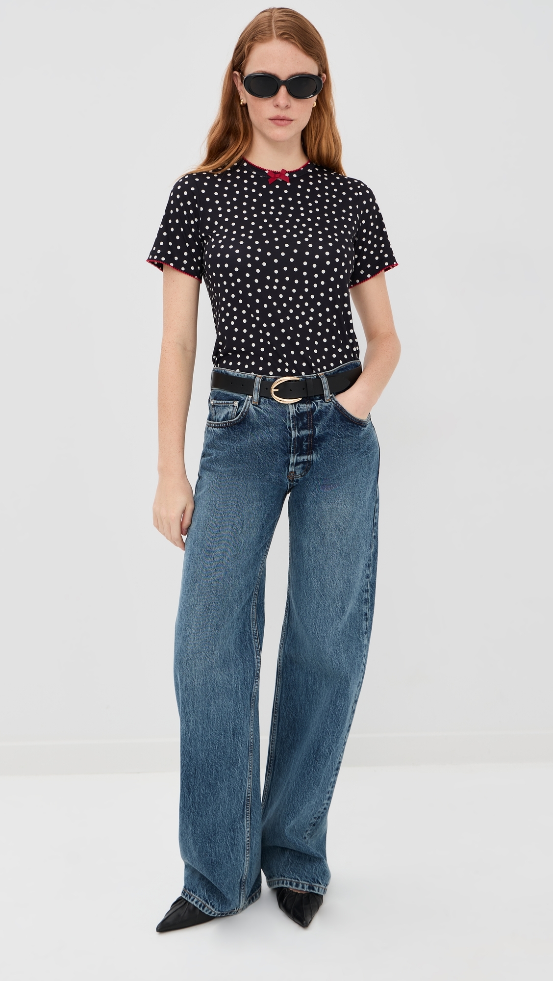 Polka-Dot T-Shirt Black/White Dots