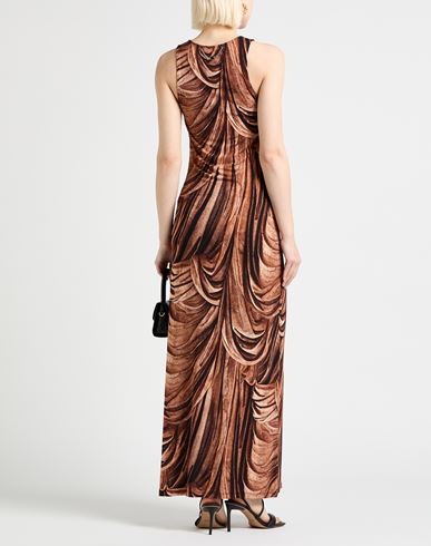 Woman Maxi dress Brown Size 6 Viscose, Elastane