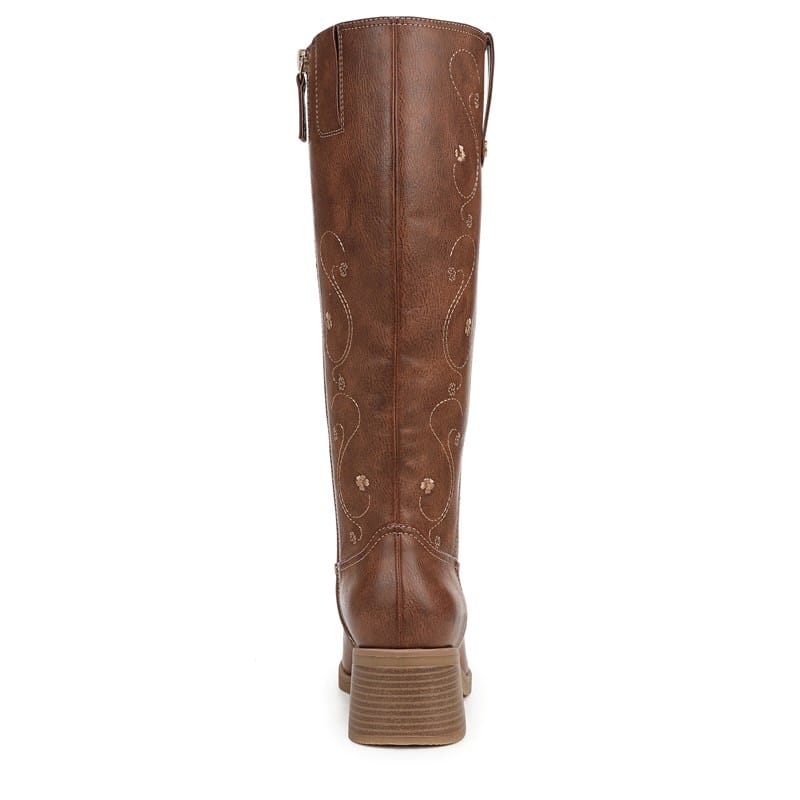 Women's Joplin Tall Boots (Embroidered Whiskey Brown Faux Leather)