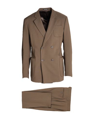 Man Suit Brown Size 36 Virgin Wool