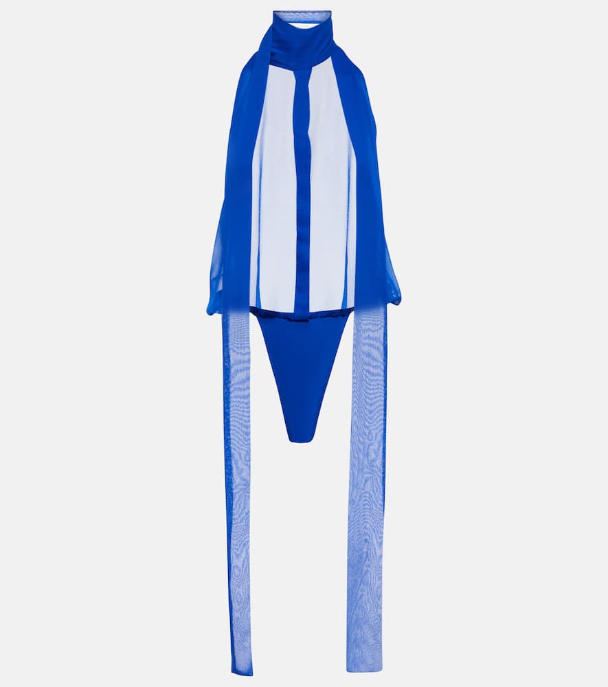Tie-neck bodysuit