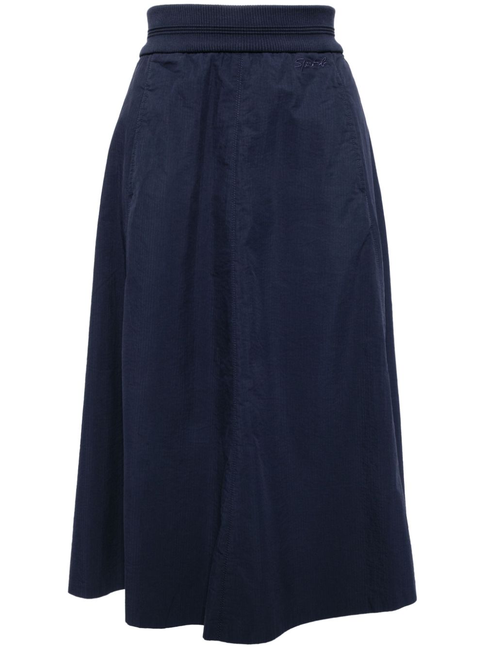 Logo-embroidered skirt - Brown