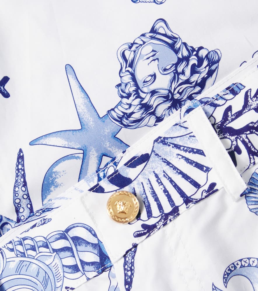 Versace Kids Trésor de la Mer cotton poplin shorts