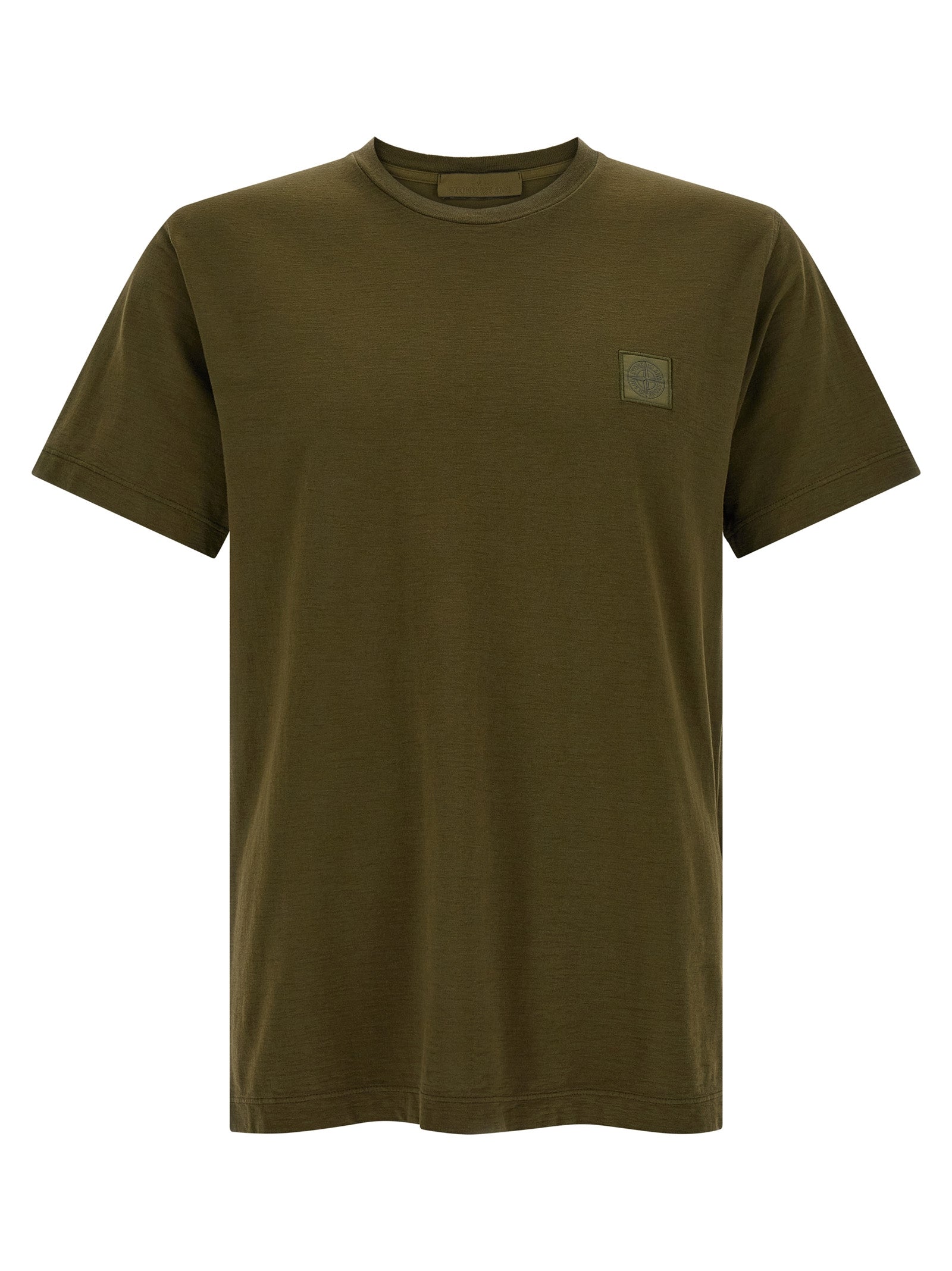 Flamed Cotton T-Shirt — Green