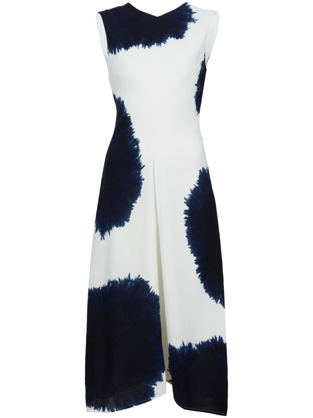 Ella abstract-print crepe dress - White